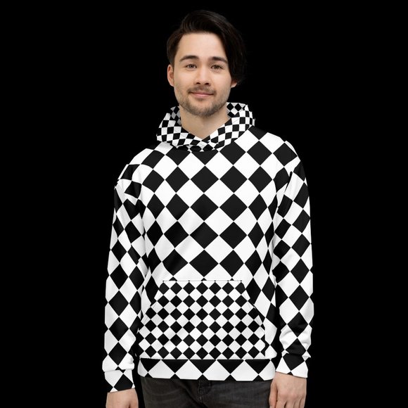 Men's classic checkerboard Hoodie 70s fashion - Picture 3 of 12